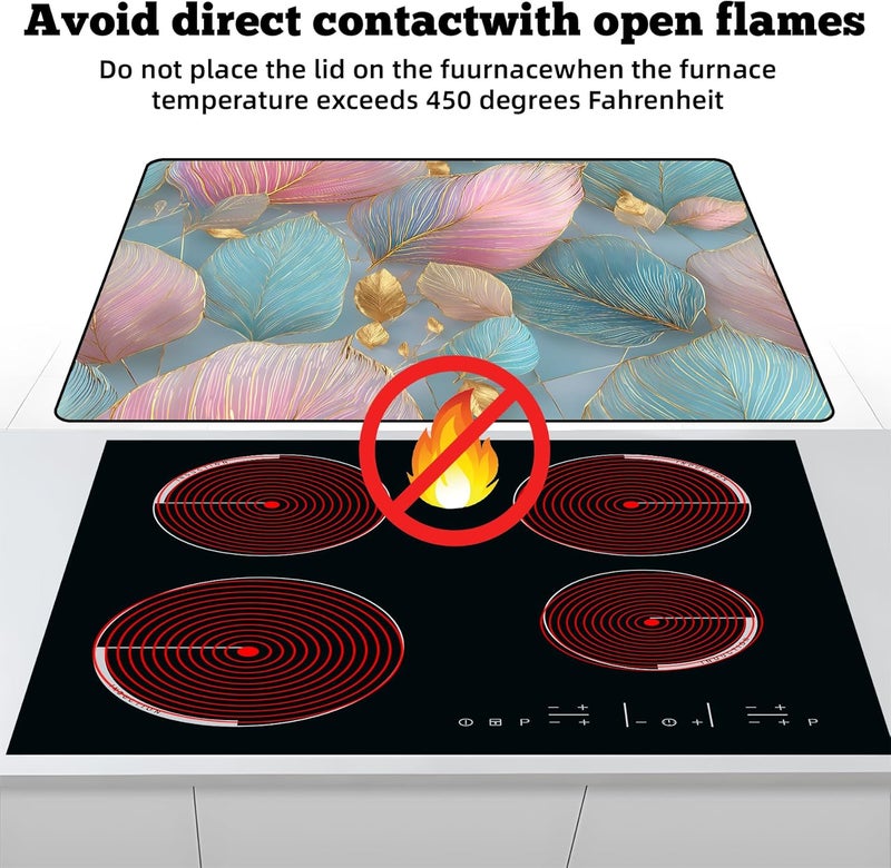 AOHMPT Multi-Design Stove Top Cover for Glass/Electric Stoves - 3-in-1 Heat-Resistant Protector Mat, Non-Slip Drying Rack 28"x20" - Image 3